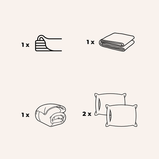 Bamboo bedding set with fitted sheet, duvet and 2 pillowcases