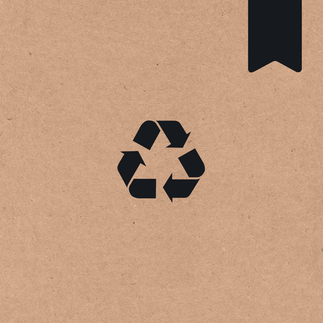 Recycling-symbool op kraftpapier, representeert de duurzaamheid van bamboe