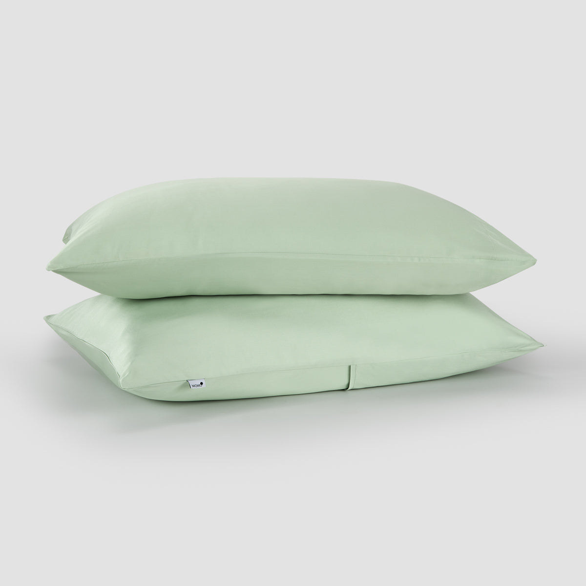 Verde bambu roupa de cama by Momo Cotton – tecido de cetim 300 fios, suave, respirável e sustentável.