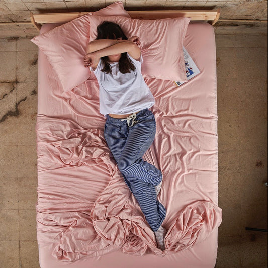 jogo de cama de bambu rosa